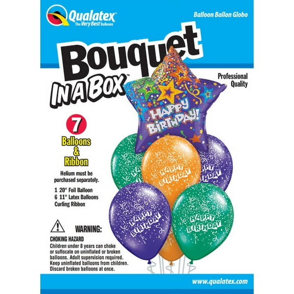 Party Supplies - Pioneer - 7 ct.Balloon Bouquet- Birthday Purple Star 75823