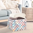 thumbnail image 3 of Yayeee Collapsible Cube Storage Bin with Lid Fabric Closet Decorative Basket with Handles, Red Art Pattern, 3 of 7
