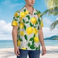 thumbnail image 5 of Easygdp Lemon1 Men's Hawaiian Shirts Print Lapel Short Sleeve for Beach, vacation, party, casual occasions - 3X-Large, 5 of 9