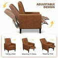 thumbnail image 5 of Faux Leather Recliner Sofa Modern Adjustable Back & Footrest Living Room Brown, 5 of 12
