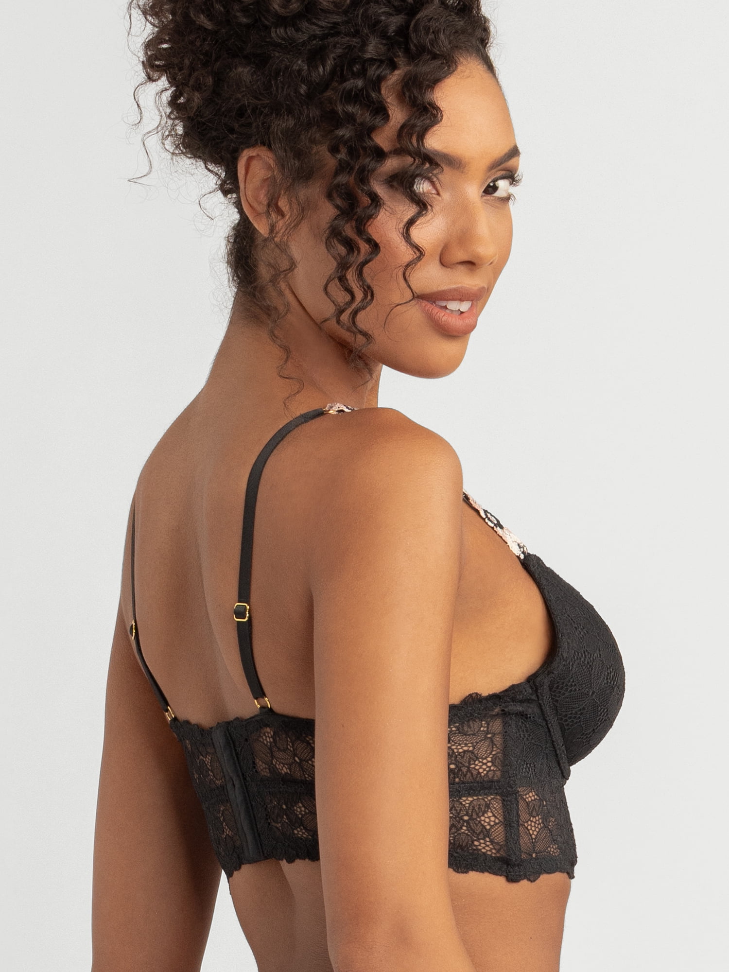 Jessica Simpson Women's Embroidery Longline Bra, Size 34B-40DD