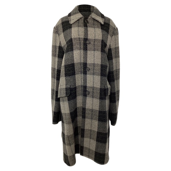 Pre-Owned Acne Studios Check Coat in Grey Wool