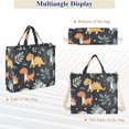 thumbnail image 6 of FORMRS Womens Corduroy Tote Bag Crossbody Shoulder Handbag with Pocket, Orange Dinosaur, 6 of 7