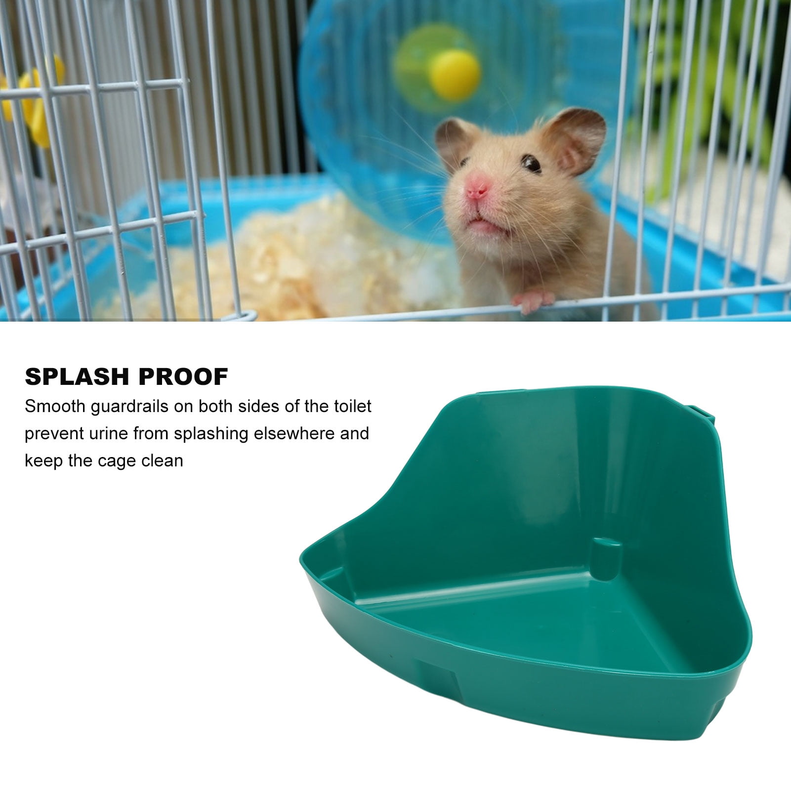 Small Animal Corner Litter Box With Removable Stainless Steel Grid - For Guinea Pigs, Rabbits, Rats