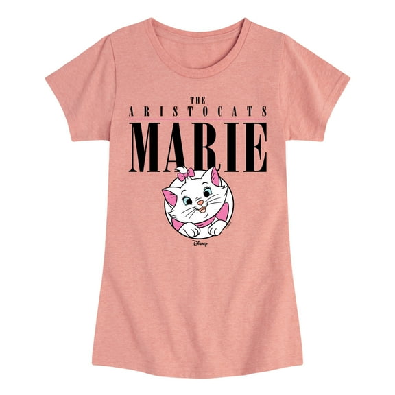 Disney - The Aristocats - Marie Collegiate - Girls Fitted Short Sleeve Graphic T-Shirt