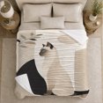 thumbnail image 5 of Siamese Cat with Moon and Olive Leaves, Serene Modern Style for Cat Lovers, Minimal Lunar Cat Scene and Birthday Gift, Soft Flannel Blanket for Bedroom and Reading Nook, Home Decor, 5 of 9