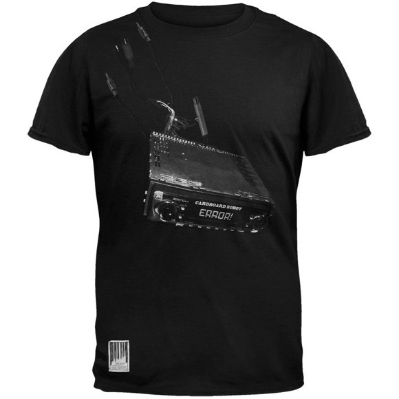 Robot T-Shirt en Carton - Stéréo Rip Noir Doux