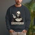 thumbnail image 5 of Men's 330g 100% Cotton Skull Pattern Dropped Shoulder Crew Neck Sweatshirt, 5 of 15