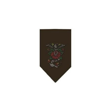 Roses Bandanas - Eagle Rose Rhinestone Bandana Cocoa Large