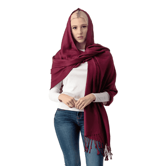 Luxurious Women's Pashmina Shawl in Burgundy - Soft and Elegant