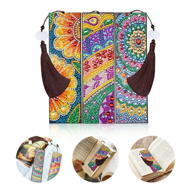 keepw 3 Pieces DIY Painting Bookmark Read Pages Markers Marking Gadget Exquisite Colorful Student Readers Book Page Marker Books Sign