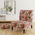 thumbnail image 2 of Designart "Graced With Vintage Roses VI" Pink Rose Pattern Upholstered Accent Chair - Cottage Arm Chair For Bedroom, 2 of 7