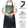 thumbnail image 4 of Kdxio Colorful Ink Style Dragon Apron with Pockets Adjustable Kitchen Aprons for Men Women Waterproof Aprons for Cooking,Drawing,Crafting, Baking Household Cleaning, 4 of 5