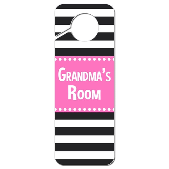 Grandma Family Do Not Disturb Plastic Door Knob Hanger Warning Room Sign - Pink