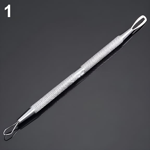 FACEGA Non-Slip Stainless Steel Pimple Popper Acne Blackhead Removal Needle Tool Silver