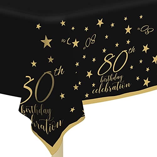 Gatherfun Mantel Desechable de 80 Cumpleaños Paquete de 4 Manteles de Plástico Impermeable Gatherfun Gatherfun
