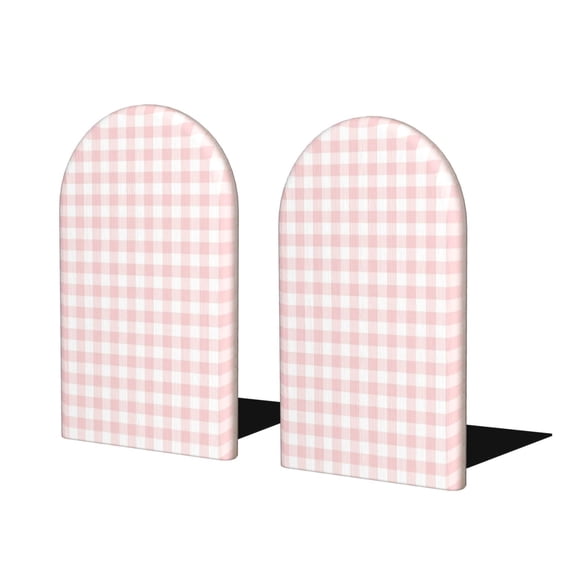 Naloa Checkboard Wood Non-Skid Bookend for Shelves,Book Ends for Heavy Books, Book Stand for CDs,1 Pair