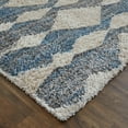 thumbnail image 3 of Feizy Mynka Transitional Diamond, Ivory/Gray/Blue, 2' x 3' Accent Rug Stain Fade Resistant Pet & Kid Friendly Bohemian & Eclectic Stripes Floor Rug for Living room Bedroom, 3 of 8