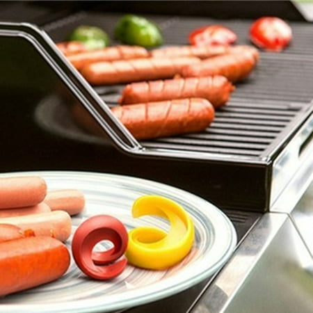 Holiday Clearance 2pcs Fancy Sausage Cutter Spiral Barbecue Hot Dogs Cutter Slicer Kitchen Cutting (Best Way To Bbq Hot Dogs)