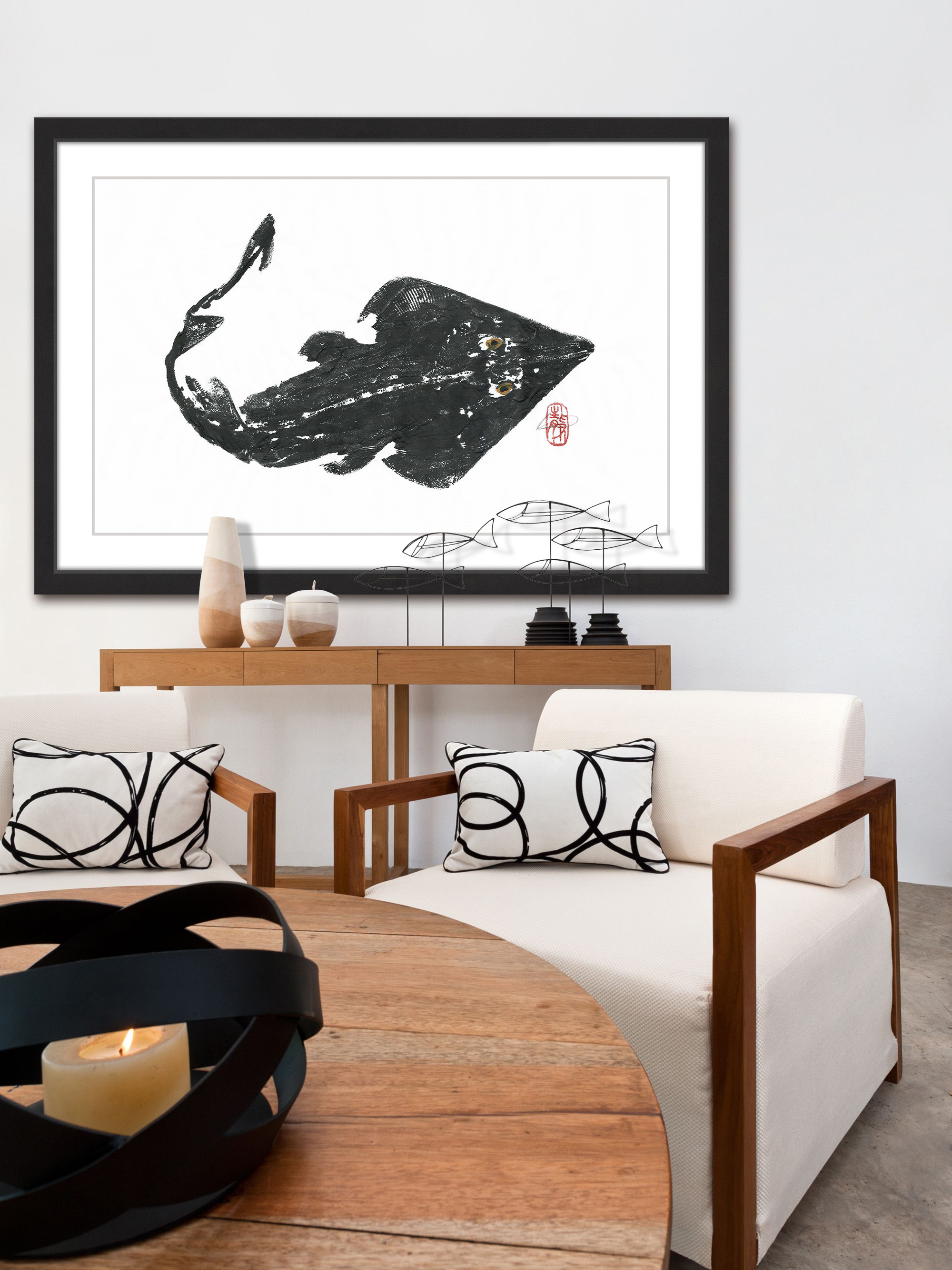 "Violin Fish" Framed Painting Print