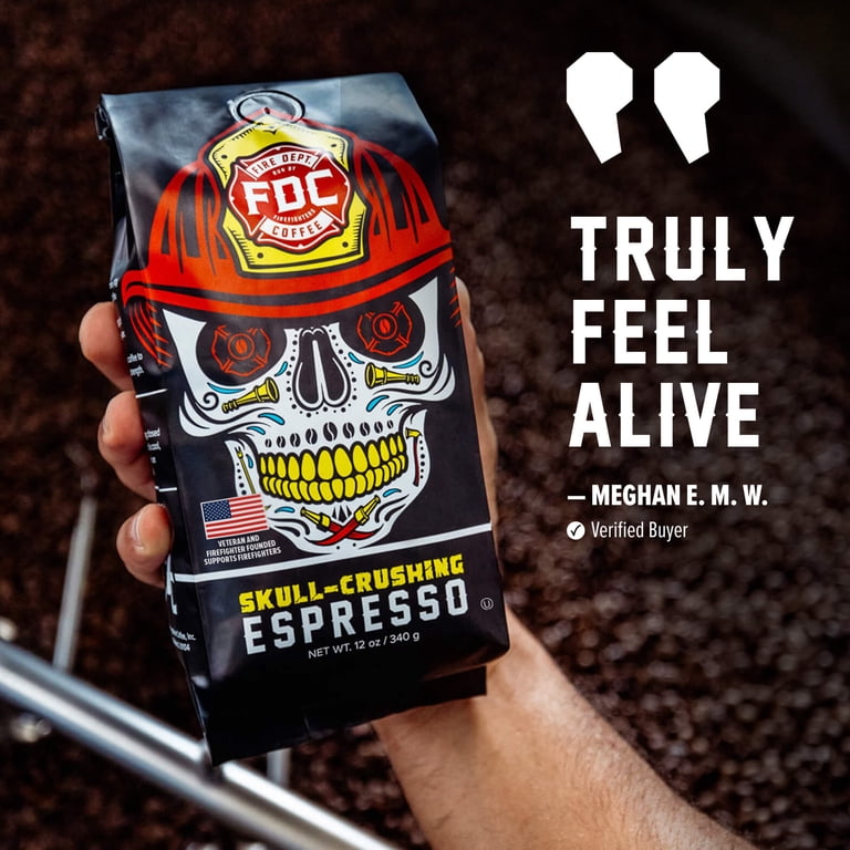 Fire Department Coffee Skull-Crushing Espresso Dark Roast Ground