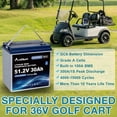 thumbnail image 3 of ANLIBATT Golf Cart LiFePO4 Battery 48V 30Ah Grade A Bluetooth Deep Cycles Rechargeable Lithium Battery with Built-in 100A BMS for Golf Cart, Solar System, Rvs, 3 of 8