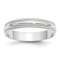 thumbnail image 5 of 10K White Gold 4mm Light Weight Milgrain Half Round Band Ring Size 8.5, 5 of 7