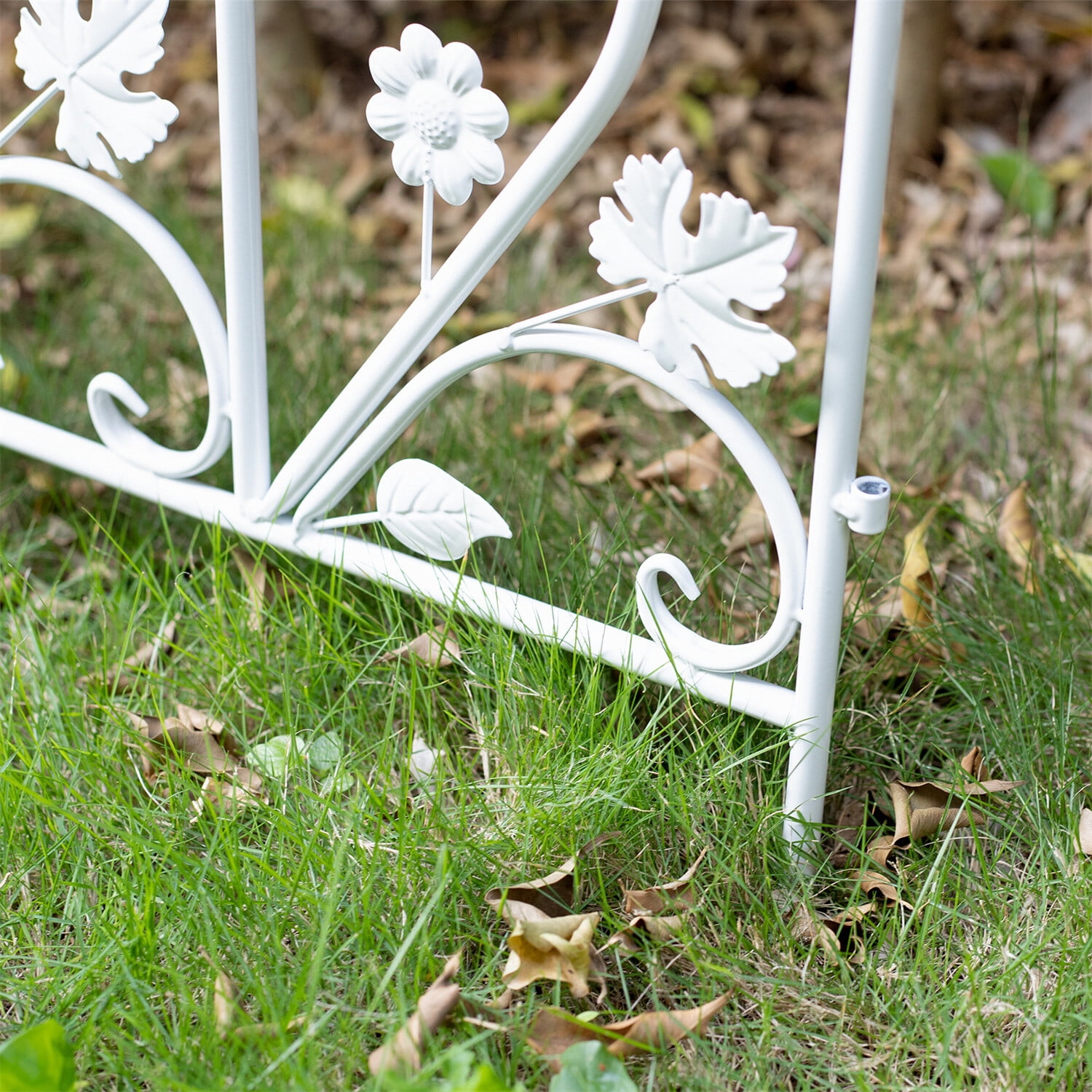 LINJH 5 Pack Decorative Garden Fence For Landscaping White Panels Rust Proof Metal