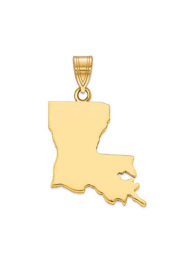 14K Yellow Gold Charm Pendant Louisiana La State Bail Only