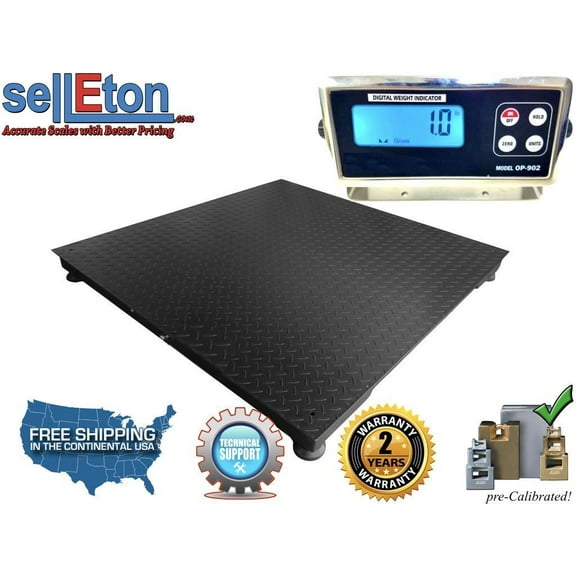 60" x 60" (5' x 5') Floor Scale / Pallet Size with RS-232 port 10,000 x 1 lb