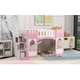thumbnail image 3 of CoSoTower Twin Size Loft Bed with Storage Staircase and Window, Pink, 3 of 9
