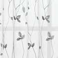 thumbnail image 3 of Curtainworks Botanical Embroidery Indoor Polyester Sheer Rod Pocket Panel Pair, Gray, 37"x84", Set of 2, 3 of 3