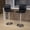 Black Vinyl/Chrome Frame, variant on Emma + Oliver 2PK White Vinyl Adjustable Height Barstool w/ Horizontal Stitch Back & Gold Base