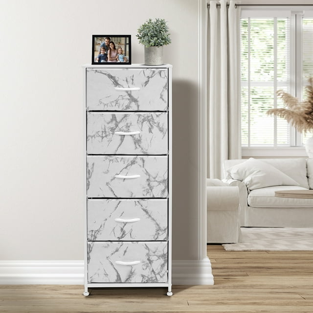 Sorbus Wood Handle Closet Drawer Organizers, White