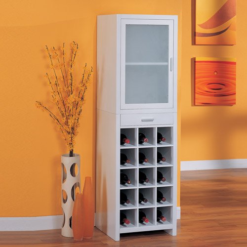 Dawn 15Section Wine with Small Drawer Organizer, White