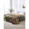 thumbnail image 5 of Autumn Forest Deer Twim Size Flat Sheet, Wrinkleproof & Fadeproof Cooling Flat Bed Sheet Only, Elk River Mountain Breathable Soft Bedding Top Sheets 66 x 96 Inches, 5 of 8
