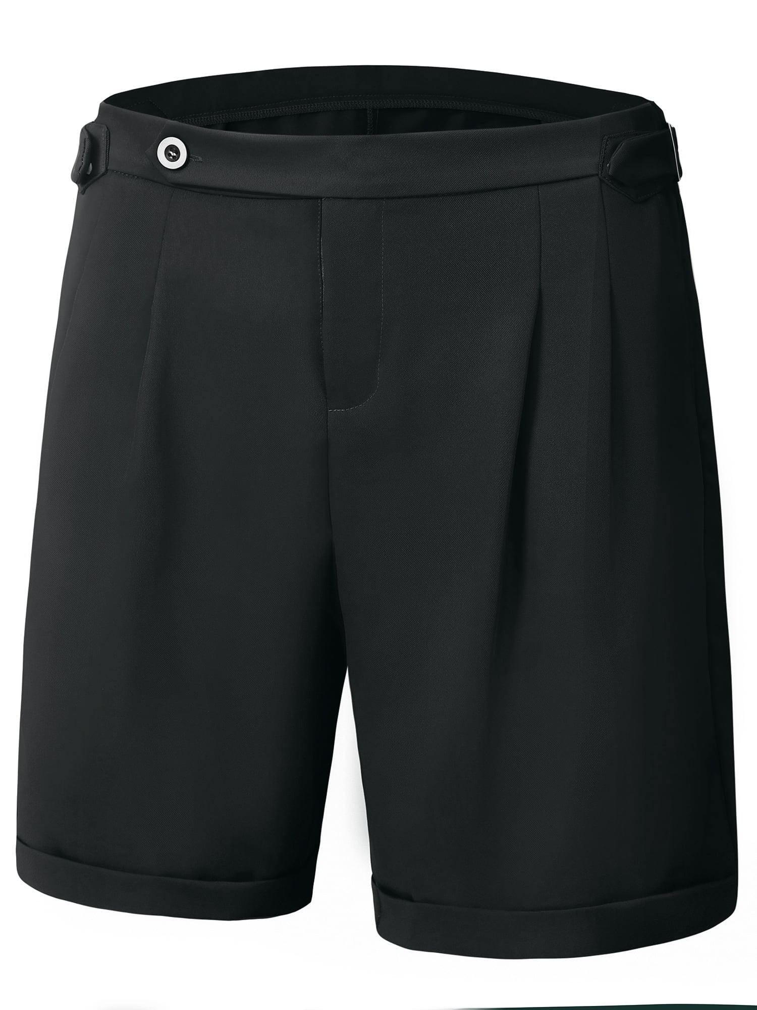 Unique Bargains Men's Business Shorts Pleated Front Summer Dress Chino Shorts 36 Black
