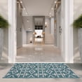 thumbnail image 4 of SAFAVIEH Courtyard April Geometric Indoor/Outdoor Area Rug, Teal/Grey, 5'3" x 7'7", 4 of 10