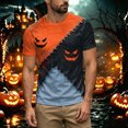 thumbnail image 7 of TOWED22 Men's Halloween Shirts Short Sleeve Halloween Tees Crewneck Print Halloween Tshirts Casual Holiday Halloween Tops(H160-Orange,L), 7 of 7