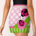thumbnail image 5 of Pink Polka Dot Ladybug Pattern Women's Shorts Non-Slip Single Pocket A-line Trouser Skirt Summer Shorts Casual Shorts for Women, 5 of 7