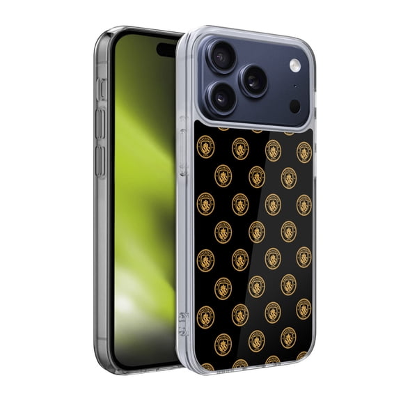Head Case Designs Manchester City Man City FC 2017/18 Badge Black And Gold Patterns Soft Gel Case for Apple iPhone 17 Pro