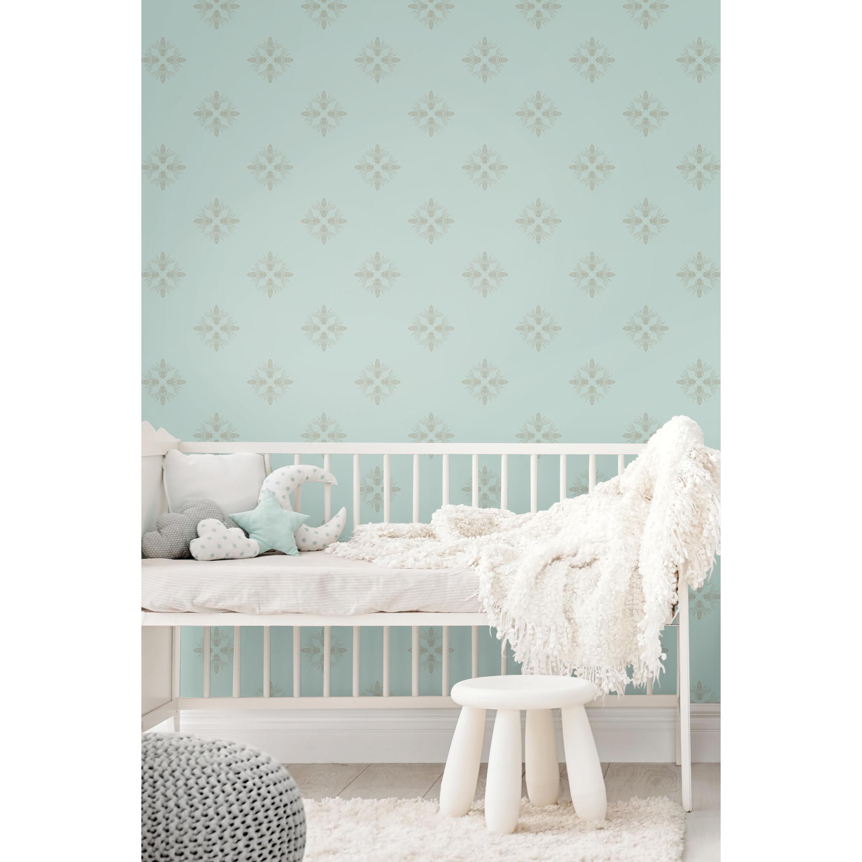 RoomMates Honey Bee Aqua Peel and Stick Wallpaper - Walmart.com