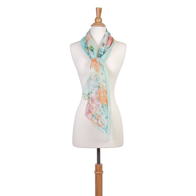 Gravity Threads Womens Sheer Bufanda floral - Menta Gravity Threads Bufandas