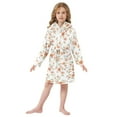 thumbnail image 6 of FORMRS Niños Bathrobe Unisex Hooded Robe Soft Plush Pajamas Sleepwear, Size 4-6T, Orange Floral Blooms, 6 of 7