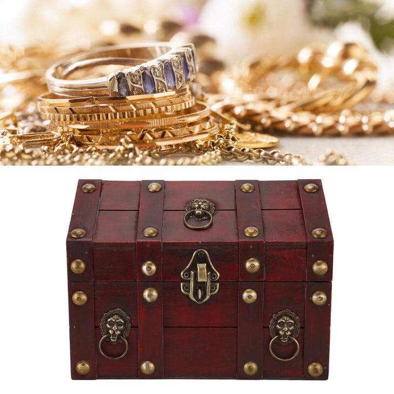 Vintage Wooden Boxes With Lock, Decorative Wooden Storage Box