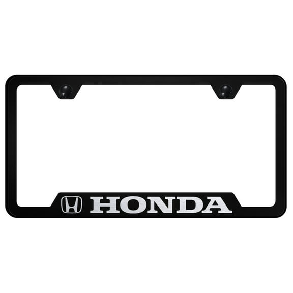 Honda Laser Etched Logo Cut-Out License Plate Frame (Black)