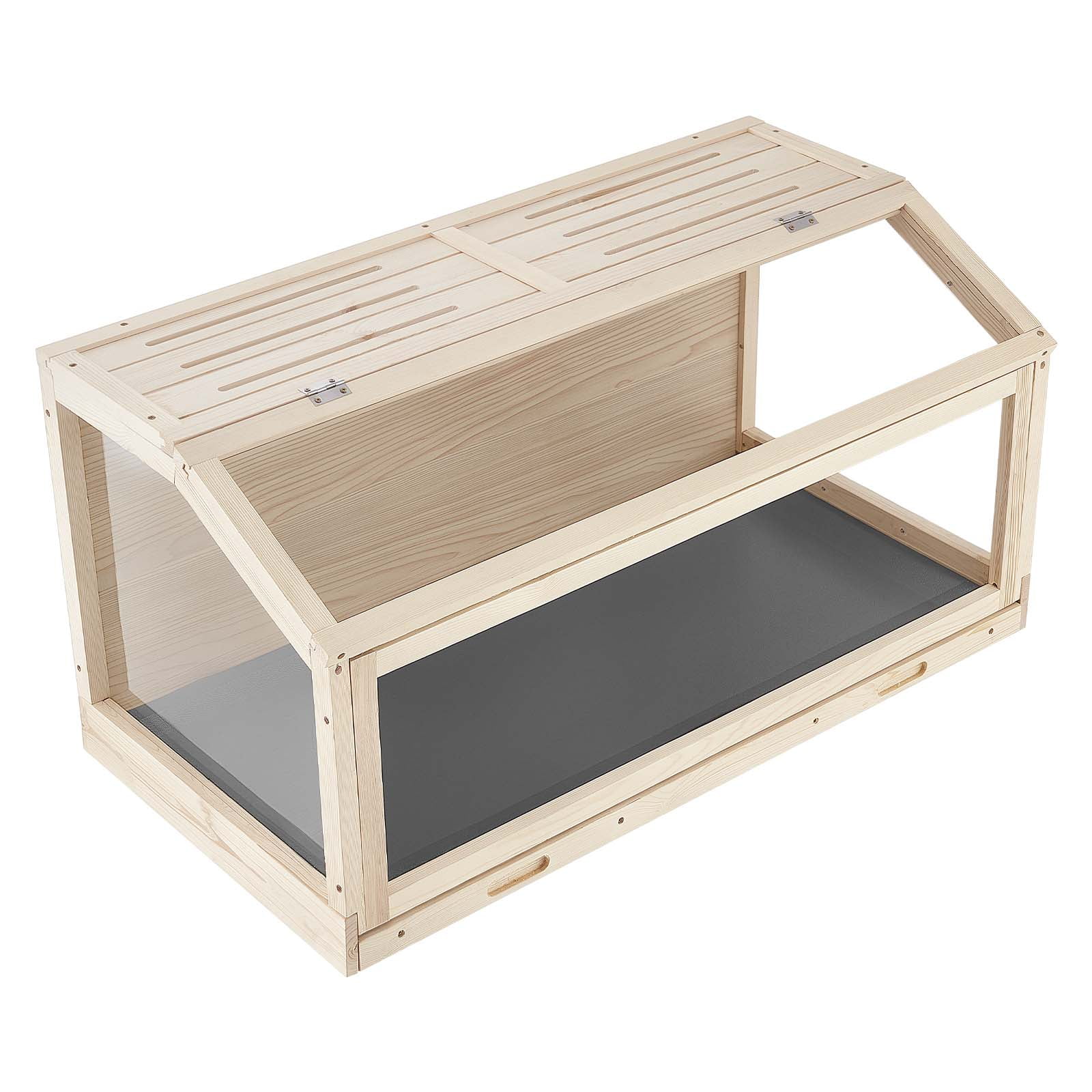 KFFKFF Wooden Hamster Cage 39.4"x20.5"x19.9" with 270° Clear Viewing, Durable Acrylic Small Animal Habitat with Openable Top, Spacious Enclosure for Syrian/Dwarf Hamsters, Guinea Pigs, and Gerbils