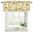 thumbnail image 2 of 2 Pack Valances for Windows, Yellow Sunflower Bees Window Valances for Living Room/Bedroom/Bathroom, Spring Summer Farmhouse Floral Light Filtering Kitchen Curtain Valance 60"W x18" L, 2 of 9