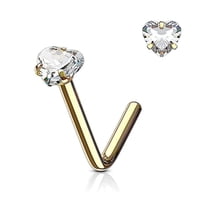 DESIGNICE 18G Nose Rings L Rod Nose Rings for Women Surgical Steel Nose Ring Gold Nose Studs