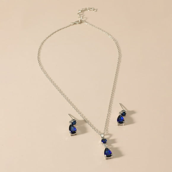 Fiudx Conjunto de Collar, Pulsera y Pendientes con Perlas y Diamantes para Mujer, Colgante y Accesorios